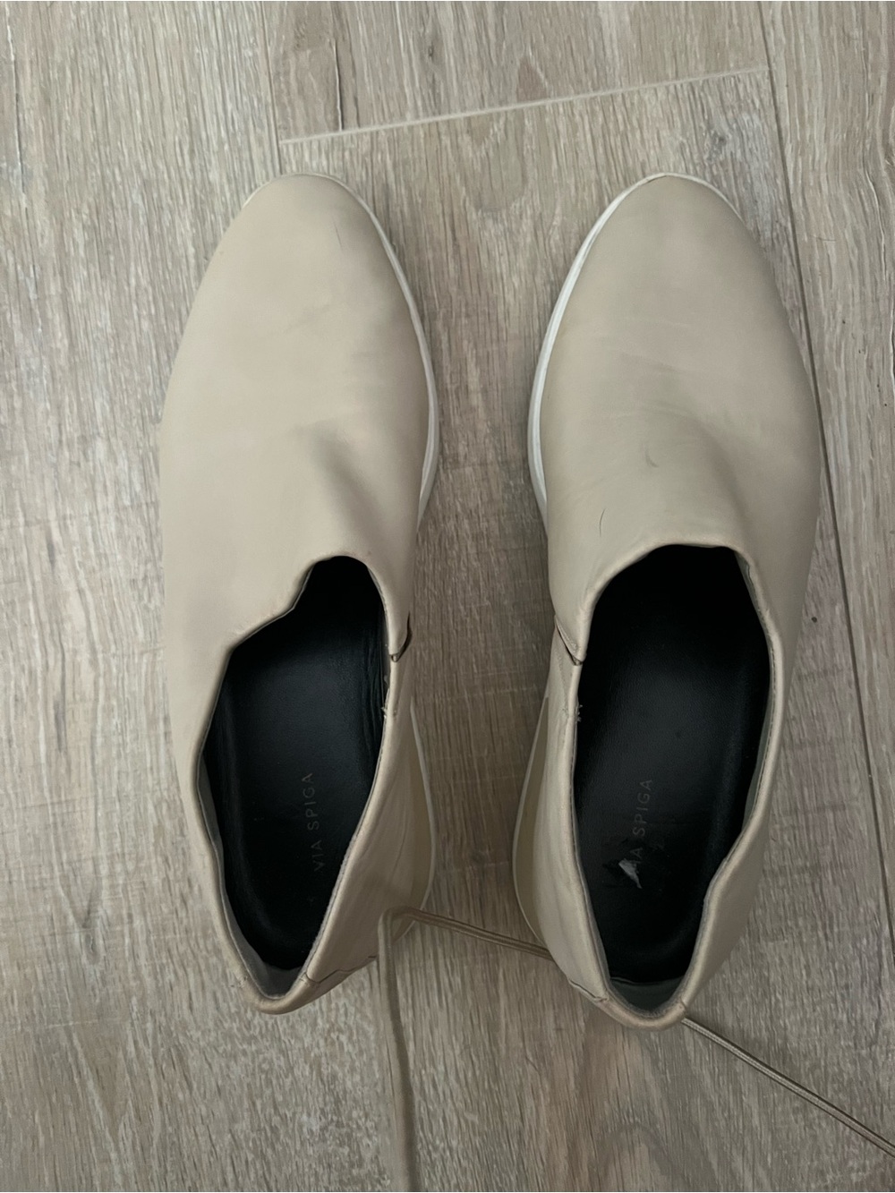 Via Spiga Neutral Beige Slip-On Sneakers